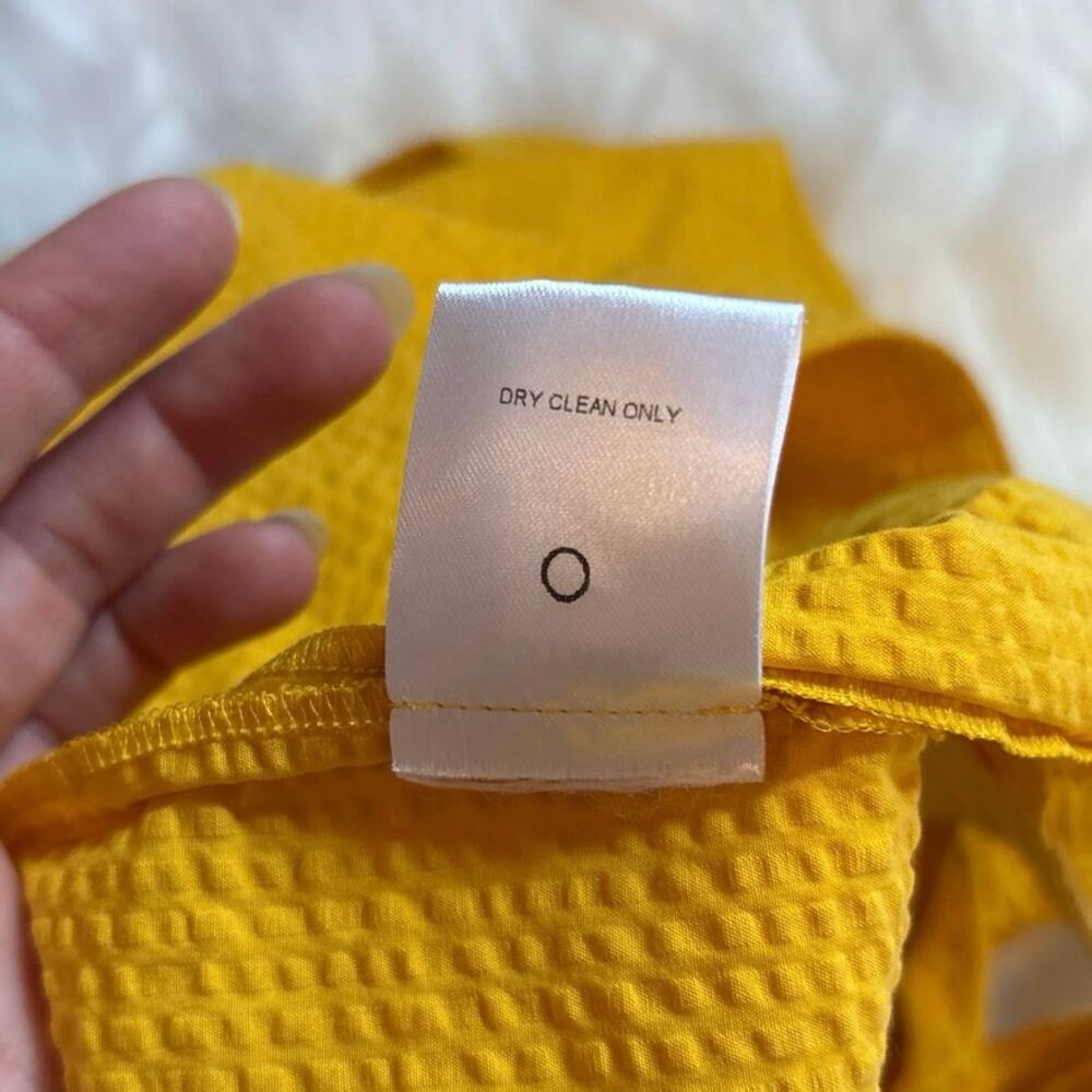 Cuyana Yellow One-Shoulder Textured Tank Top - Picture 9 of 9